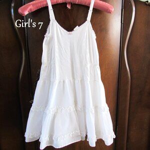 GIRL'S FULL SLIP, 7, WHITE FIT 'N FLARE ALLISON ANN, NYLON VINTAGE, NICE